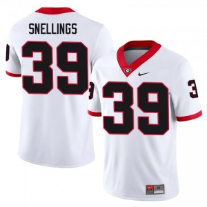 Will Snellings #39 White Men Sewn Jersey | Classic Dawgs NCAA Football Gear 75966616