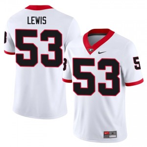 Zach Lewis #53 White Men Embroidery Jersey | Exclusive Dawgs NCAA Football Gear 75287872