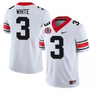 White #3 Zamir White Men Embroidery 1980 National Champions 40th Anniversary Jersey | Dawgs Essential High School Football Edition 37248059
