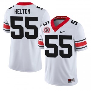 White #55 Zykie Helton Men Stitch 1980 National Champions 40th Anniversary Jersey | UGA Bulldogs Moisture Wicking High School Football Edition 60190898