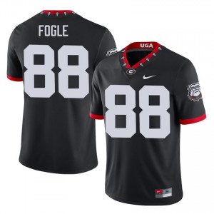 Brayden Fogle #88 Black Men Sewn Mascot 100th Anniversary Jersey | Pro Cut Georgia Bulldogs University Football Gear 21775524