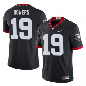 Brock Bowers #19 Black Men Stitched Mascot 100th Anniversary Jersey | Georgia Bulldogs University Football Gear 17850223