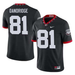 Craig Dandridge #81 Black Men Embroidery Mascot 100th Anniversary Jersey | Limited UGA Bulldogs University Football Gear 92708659
