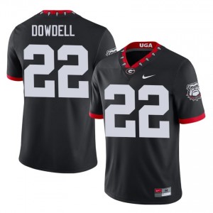 Dante Dowdell #22 Black Men Embroidery Mascot 100th Anniversary Jersey | Iconic Dawgs University Football Gear 87414540