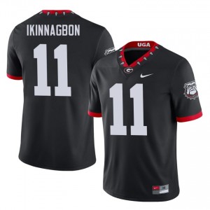 Darren Ikinnagbon #11 Black Men Sewn Mascot 100th Anniversary Jersey | Premium UGA Bulldogs University Football Gear 30421976