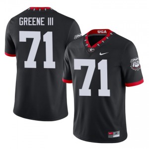 Earnest Greene III #71 Black Men Stitched Mascot 100th Anniversary Jersey | Durable UGA Bulldogs University Football Gear 45055801