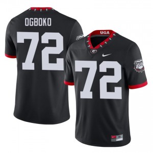 Ekene Ogboko #72 Black Men Stitched Mascot 100th Anniversary Jersey | Classic Georgia Bulldogs University Football Gear 10885148