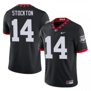 Gunner Stockton #14 Black Men Embroidery Mascot 100th Anniversary Jersey | Classic UGA Bulldogs University Football Gear 61127513