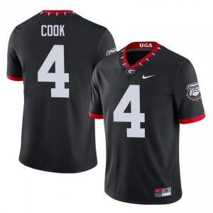 James Cook #4 Black Men Stitched Mascot 100th Anniversary Jersey | Gameday Georgia Bulldogs University Football Gear 17630122