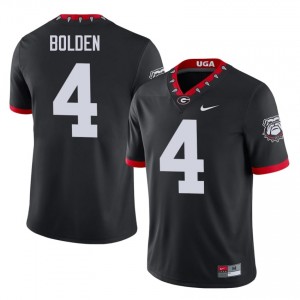 KJ Bolden #4 Black Men Embroidery Mascot 100th Anniversary Jersey | Essential UGA Bulldogs University Football Gear 30818802
