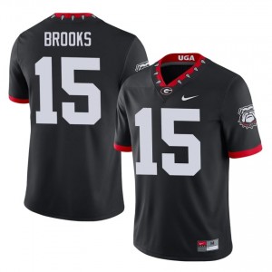 Khamari Brooks #15 Black Men Sewn Mascot 100th Anniversary Jersey | Gameday Dawgs University Football Gear 40801420
