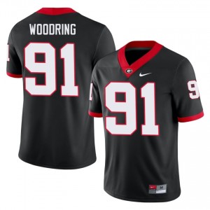 UGA Peyton Woodring #91 Black Men Player Jersey | Classic Stitched Football Uniform 51155147