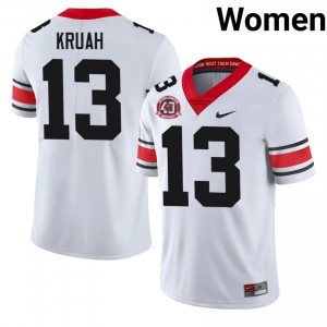 UGA Bulldogs AJ Kruah #13 White Women High School 1980 National Champions 40th Anniversary Jersey | Premium Stitch Football Uniform 71839564