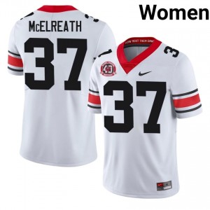 UGA Bulldogs Benjamin McElreath #37 White Women High School 1980 National Champions 40th Anniversary Jersey | Elite Stitched Football Uniform 65006851