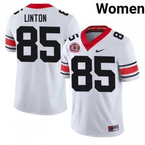Georgia Bulldogs Chase Linton #85 White Women High School 1980 National Champions 40th Anniversary Jersey | Genuine Stitched Football Uniform 44685754