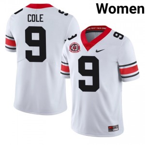 UGA Chris Cole #9 White Women High School 1980 National Champions 40th Anniversary Jersey | Elite Stitched Football Uniform 15137022