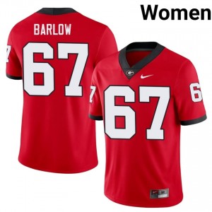 UGA Bulldogs Clinton Barlow #67 Red Women College Jersey | Fresh Stitched Football Uniform 80792638