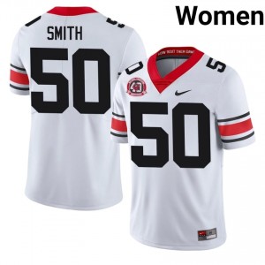 Georgia Bulldogs Cortez Smith #50 White Women High School 1980 National Champions 40th Anniversary Jersey | Fresh Embroidery Football Uniform 77677256