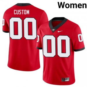Georgia Bulldogs Custom #00 Red Women College Jersey | Authentic Embroidery Football Uniform 37966552