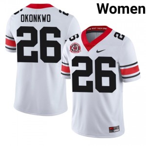 Dawgs Daniel Okonkwo #26 White Women High School 1980 National Champions 40th Anniversary Jersey | Iconic Stitched Football Uniform 63536621