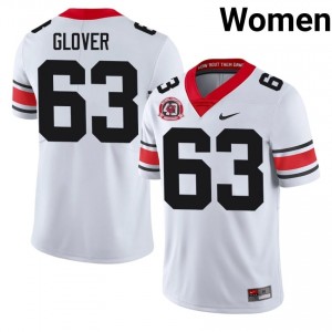 UGA Bulldogs Dontrell Glover #63 White Women High School 1980 National Champions 40th Anniversary Jersey | Licensed Stitched Football Uniform 54619898