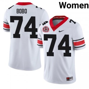 UGA Drew Bobo #74 White Women High School 1980 National Champions 40th Anniversary Jersey | Pro-Grade Stitch Football Uniform 15430509