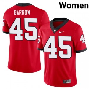 Dawgs Eli Barrow #45 Red Women College Jersey | Limited Embroidery Football Uniform 48945644