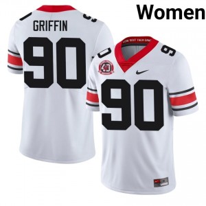 Georgia Elijah Griffin #90 White Women High School 1980 National Champions 40th Anniversary Jersey | Embroidery Football Uniform 69709755