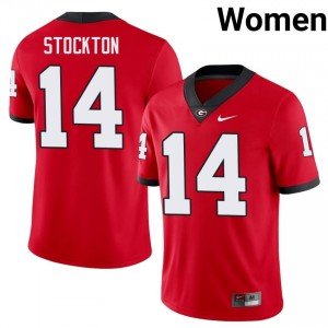 UGA Gunner Stockton #14 Red Women College Jersey | Moisture Wicking Stitched Football Uniform 46513446