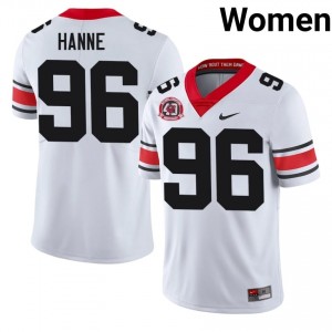 Georgia Bulldogs JJ Hanne #96 White Women High School 1980 National Champions 40th Anniversary Jersey | Elite Thread Stitched Football Uniform 97763563