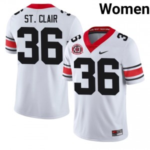 Georgia Bulldogs Jackson St. Clair #36 White Women High School 1980 National Champions 40th Anniversary Jersey | Fresh Embroidery Football Uniform 87724409