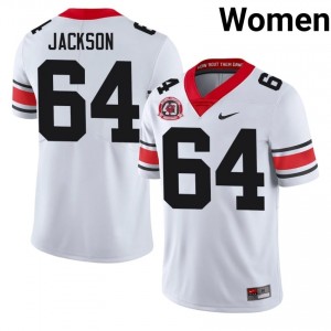 UGA Bulldogs Jahzare Jackson #64 White Women High School 1980 National Champions 40th Anniversary Jersey | Iconic Stitched Football Uniform 67747742