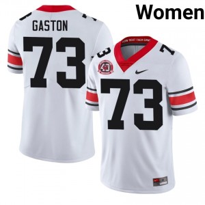 Georgia Bulldogs Juan Gaston #73 White Women High School 1980 National Champions 40th Anniversary Jersey | Limited Sewn Football Uniform 49857813