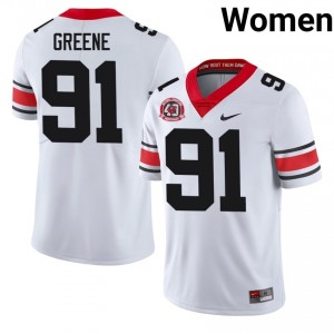 Dawgs Justin Greene #91 White Women High School 1980 National Champions 40th Anniversary Jersey | Licensed Embroidery Football Uniform 93420221