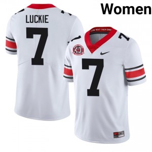 UGA Bulldogs Lawson Luckie #7 White Women High School 1980 National Champions 40th Anniversary Jersey | Moisture Wicking Embroidery Football Uniform 98672549