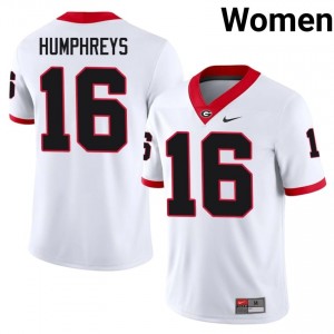 White #16 London Humphreys Women Embroidery Jersey | Georgia Gameday NCAA Football Edition 67162150