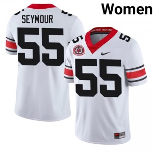 UGA Bulldogs London Seymour #55 White Women High School 1980 National Champions 40th Anniversary Jersey | Iconic Stitched Football Uniform 79322213