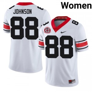 UGA Bulldogs Nasir Johnson #88 White Women High School 1980 National Champions 40th Anniversary Jersey | Gameday Embroidery Football Uniform 76610847