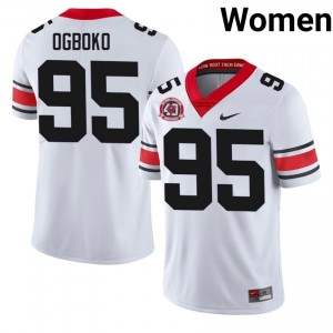 UGA Nnamdi Ogboko #95 White Women High School 1980 National Champions 40th Anniversary Jersey | Classic Embroidery Football Uniform 39757668
