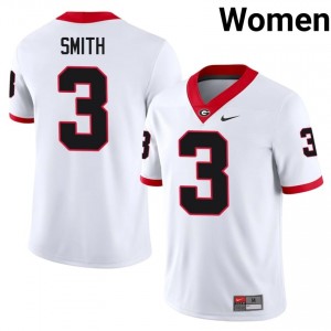 White #3 Roquan Smith Women Stitched Jersey | UGA Exclusive NCAA Football Edition 27428077