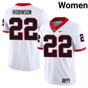 White #22 Todd Robinson Women Embroidery Jersey | Georgia Elite Thread NCAA Football Edition 17822369