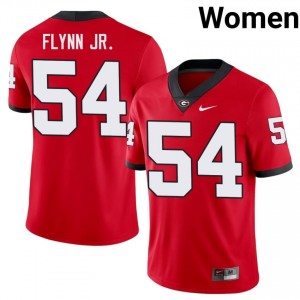 UGA Bulldogs Waltclaire Flynn Jr. #54 Red Women College Jersey | Elite Thread Embroidery Football Uniform 44698620