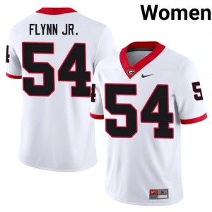 White #54 Waltclaire Flynn Jr. Women Stitched Jersey | UGA Exclusive NCAA Football Edition 62971929