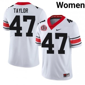 UGA Bulldogs Will Taylor #47 White Women High School 1980 National Champions 40th Anniversary Jersey | Durable Stitch Football Uniform 82558580