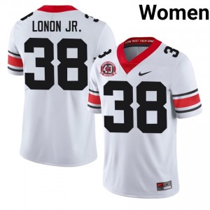 UGA Bulldogs AJ Lonon Jr. #38 White Women High School 1980 National Champions 40th Anniversary Jersey | Elite Thread Embroidery Football Uniform 42791386