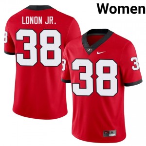 Georgia AJ Lonon Jr. #38 Red Women College Jersey | Premium Embroidery Football Uniform 60022412