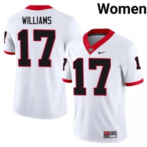 White #17 Amaris Williams Women Stitched Jersey | Georgia Classic NCAA Football Edition 72884456