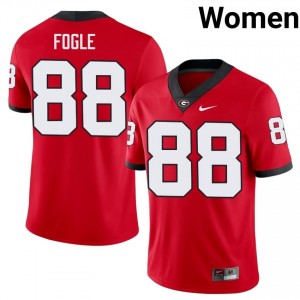 UGA Bulldogs Brayden Fogle #88 Red Women College Jersey | Classic Embroidery Football Uniform 75706299