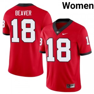Georgia Bryson Beaver #18 Red Women College Jersey | Durable Stitch Football Uniform 22359850