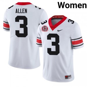 UGA Bulldogs CJ Allen #3 White Women High School 1980 National Champions 40th Anniversary Jersey | Classic Stitched Football Uniform 48221108